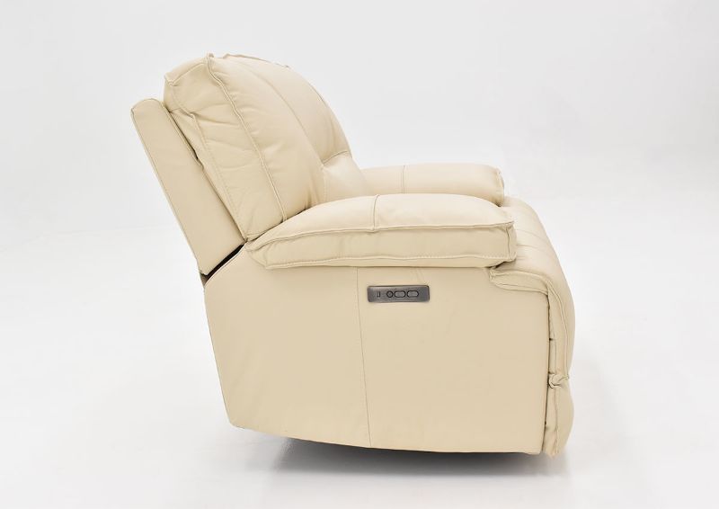 Pinson Power Leather Recliner Off White Home Furniture