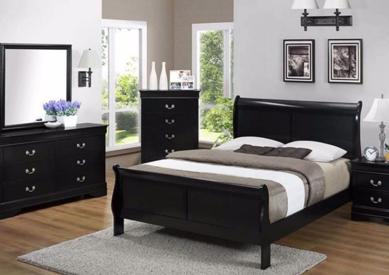 Louis Philippe Bedroom Set Black Home Furniture