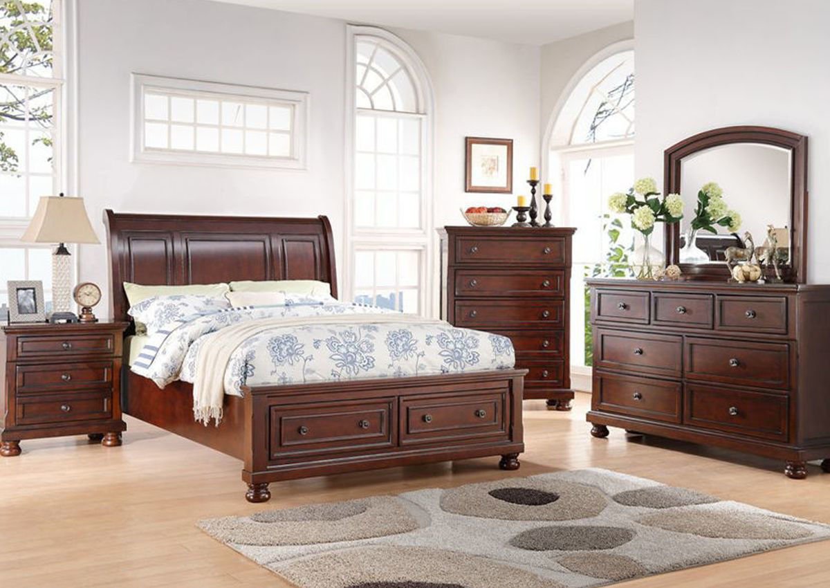 sophia queen size bedroom set - brown | home furniture