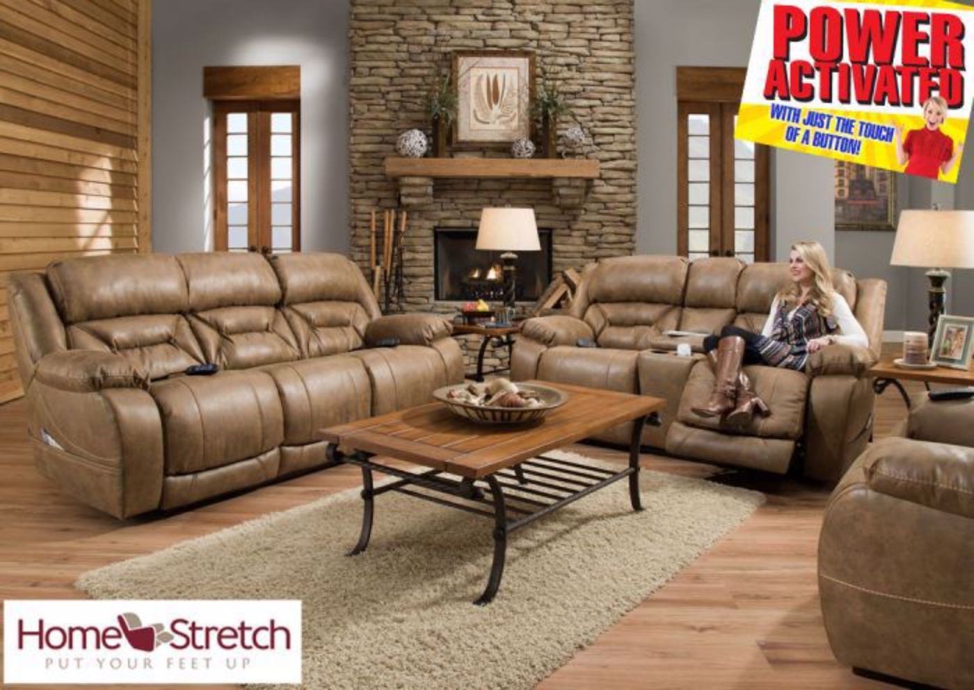 Picture of Badlands POWER Reclining Sofa Set - Brown
