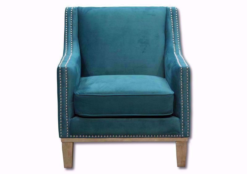 Teal Blue Augusta Accent Chair in a Front Facing Position | Home Furniture Plus Bedding