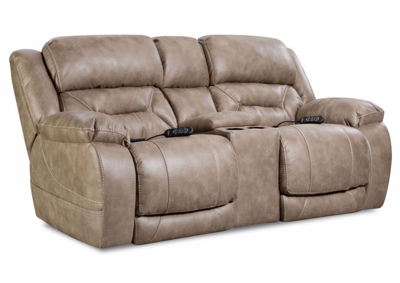 Picture of Badlands POWER Reclining Loveseat - Light Brown