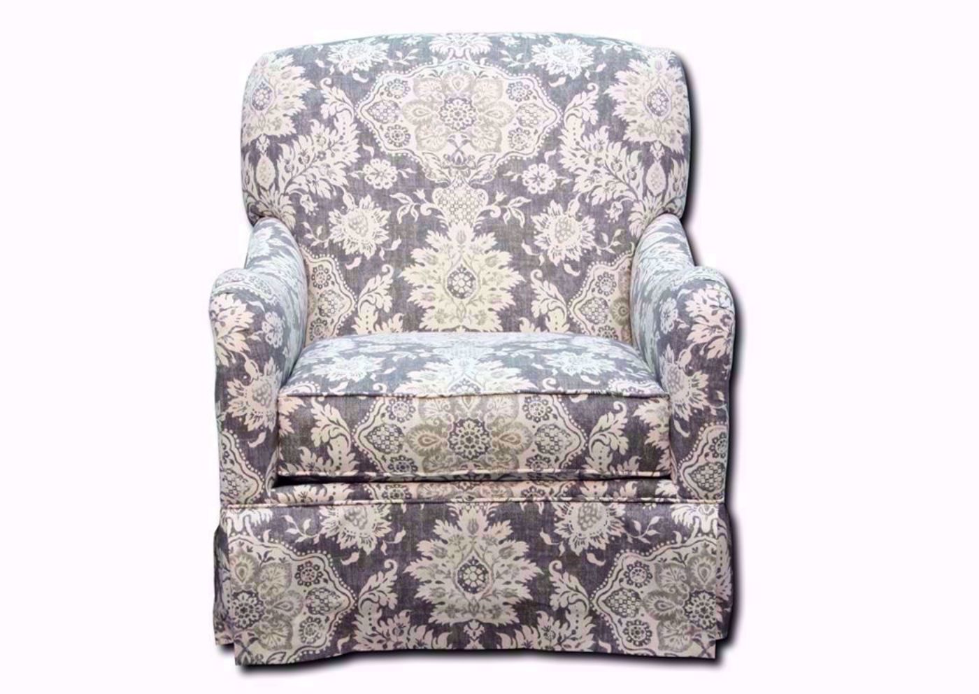 Bella Swivel Accent Chair With a Gray Multi-Color Patterned Upholstery at an Angle | Home Furniture Plus Bedding