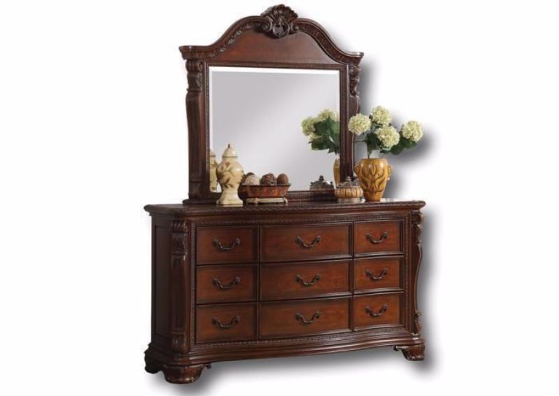 Picture of Chateau Orleans Dresser with Mirror - Brown