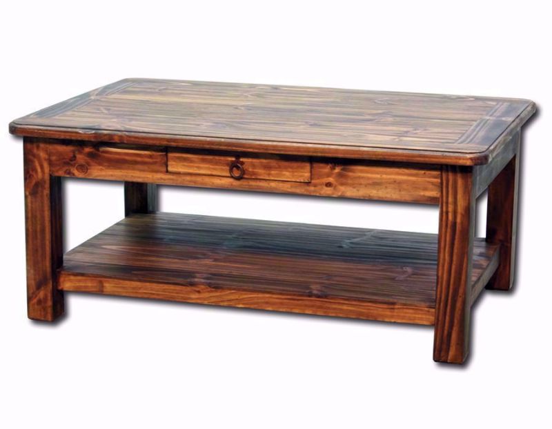 Rustic Brown Cottage Coffee Table at an Angle | Home Furniture Plus Mattress