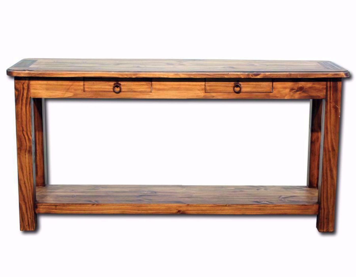 Rustic Brown Cottage Sofa/Console Table Facing Front | Home Furniture Plus Mattress