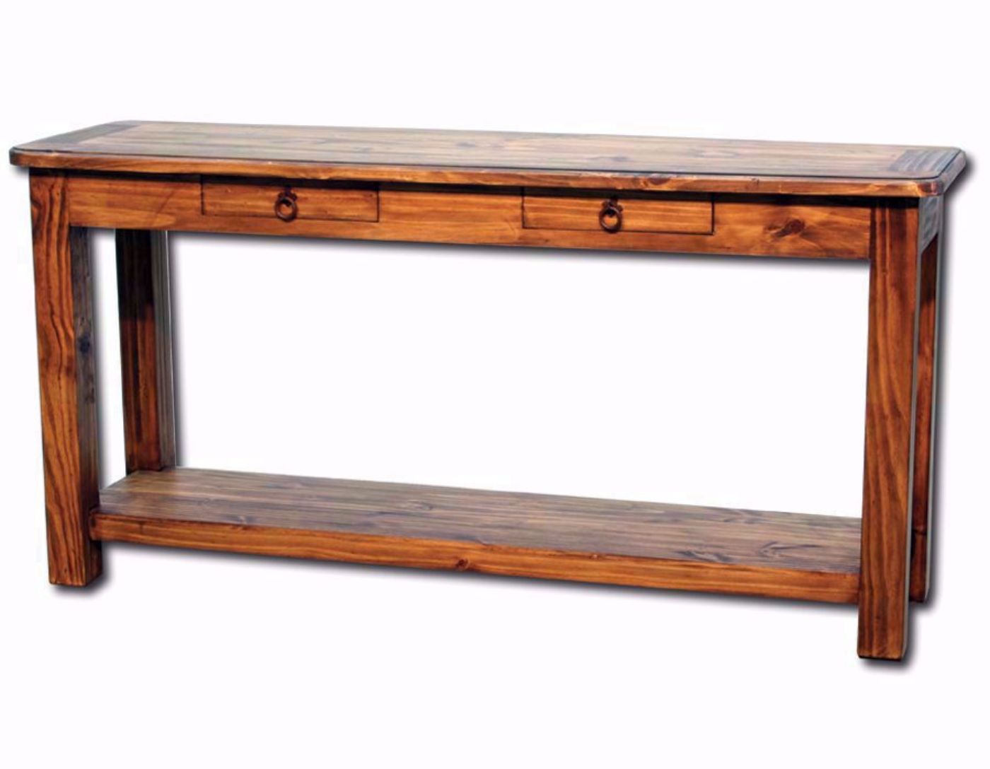 Rustic Brown Cottage Sofa/Console Table at an Angle | Home Furniture Plus Mattress