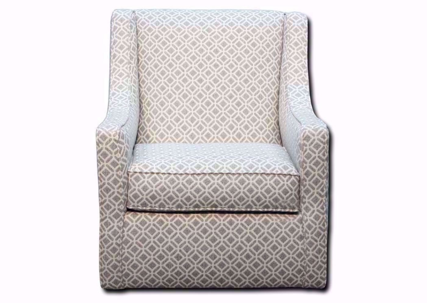 Delray Swivel Accent Chair With a Gray Patterned Upholstery Facing Front | Home Furniture Plus Mattress