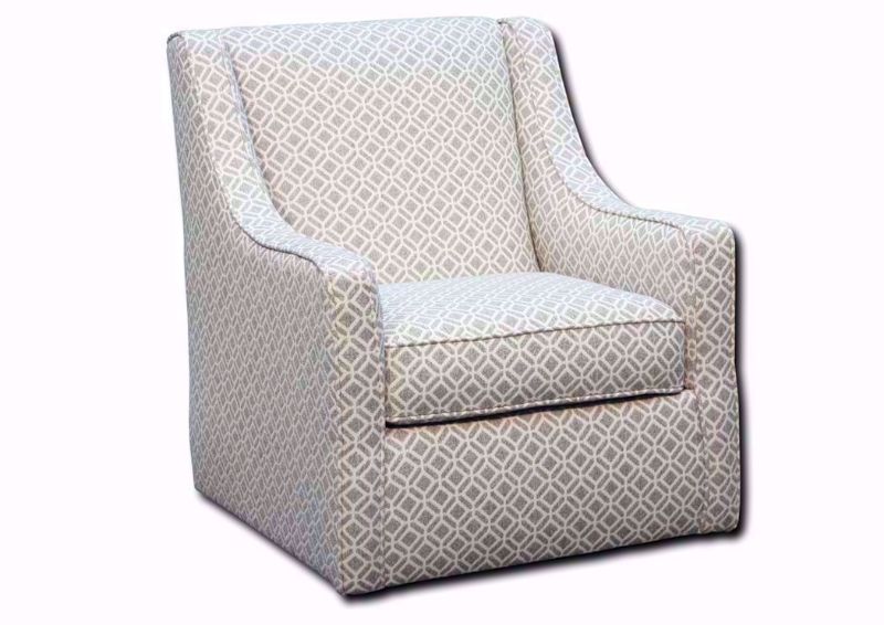 Delray Swivel Accent Chair With a Gray Patterned Upholstery Facing Front | Home Furniture Plus Mattress