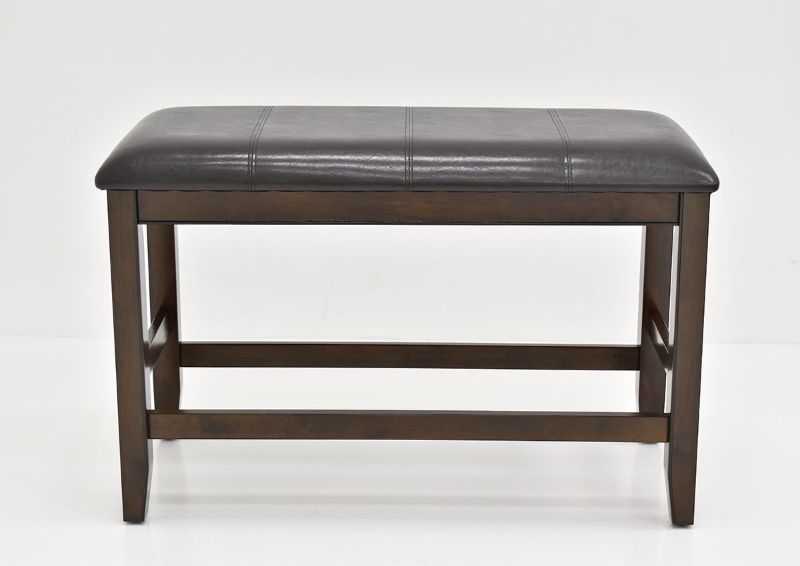 Front View of the Dark Brown Fulton Bar Height Dining Bench by Crown Mark | Home Furniture Plus Mattress