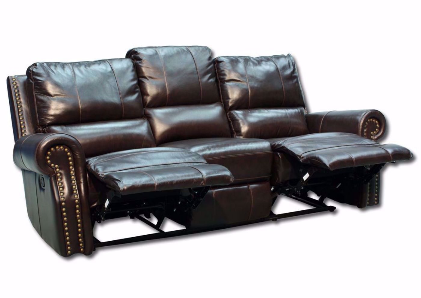 Gunnison Reclining Sofa, Dark Brown, Angle, Reclined | Home Furniture Plus Mattress