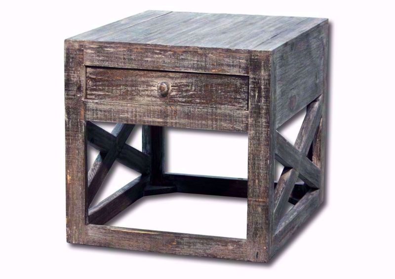 Barnwood Brown Ivy End Table at an Angle | Home Furniture Plus Mattress