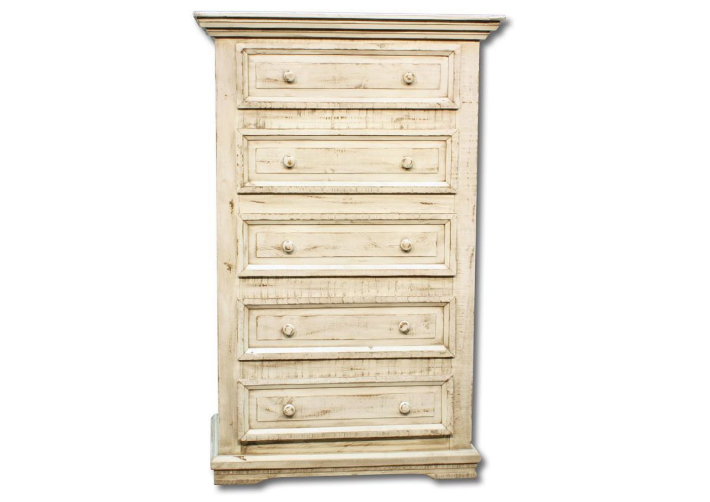 Distressed White Jasper Chest of Drawers Showing the Front View | Home Furniture Plus Mattress