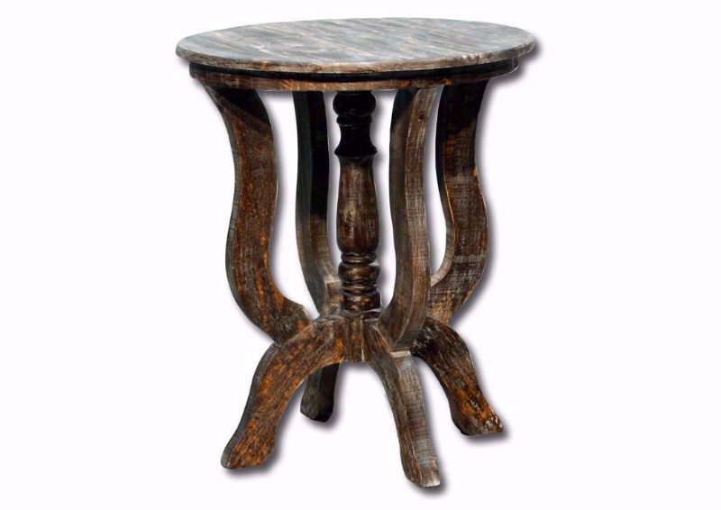 Barnwood Brown Round Juniper End Table, Barnwood at an Angle | Home Furniture Plus Mattress