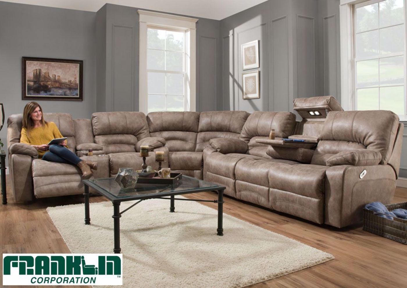 Picture of Legacy Reclining Sectional Sofa - Tan