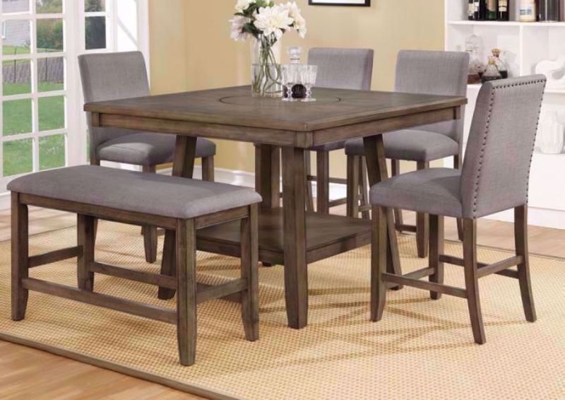 Brown Manning Bar Height Dining Set in a Room Setting | Home Furniture Plus Mattress