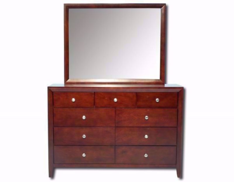 Warm Brown Marshall Dresser with Mirror Facing Front | Home Furniture Plus Mattress