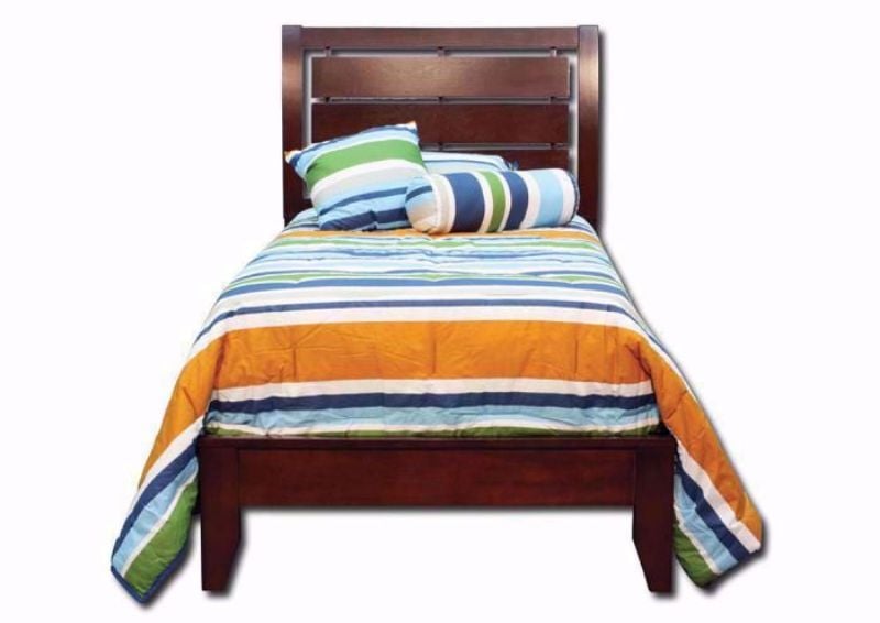 Cherry Brown Marshall Twin Bed Facing Front | Home Furniture Plus Bedding