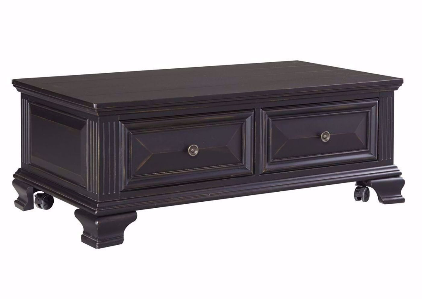 Passages Coffee Table, Black, Angle | Home Furniture Plus Bedding