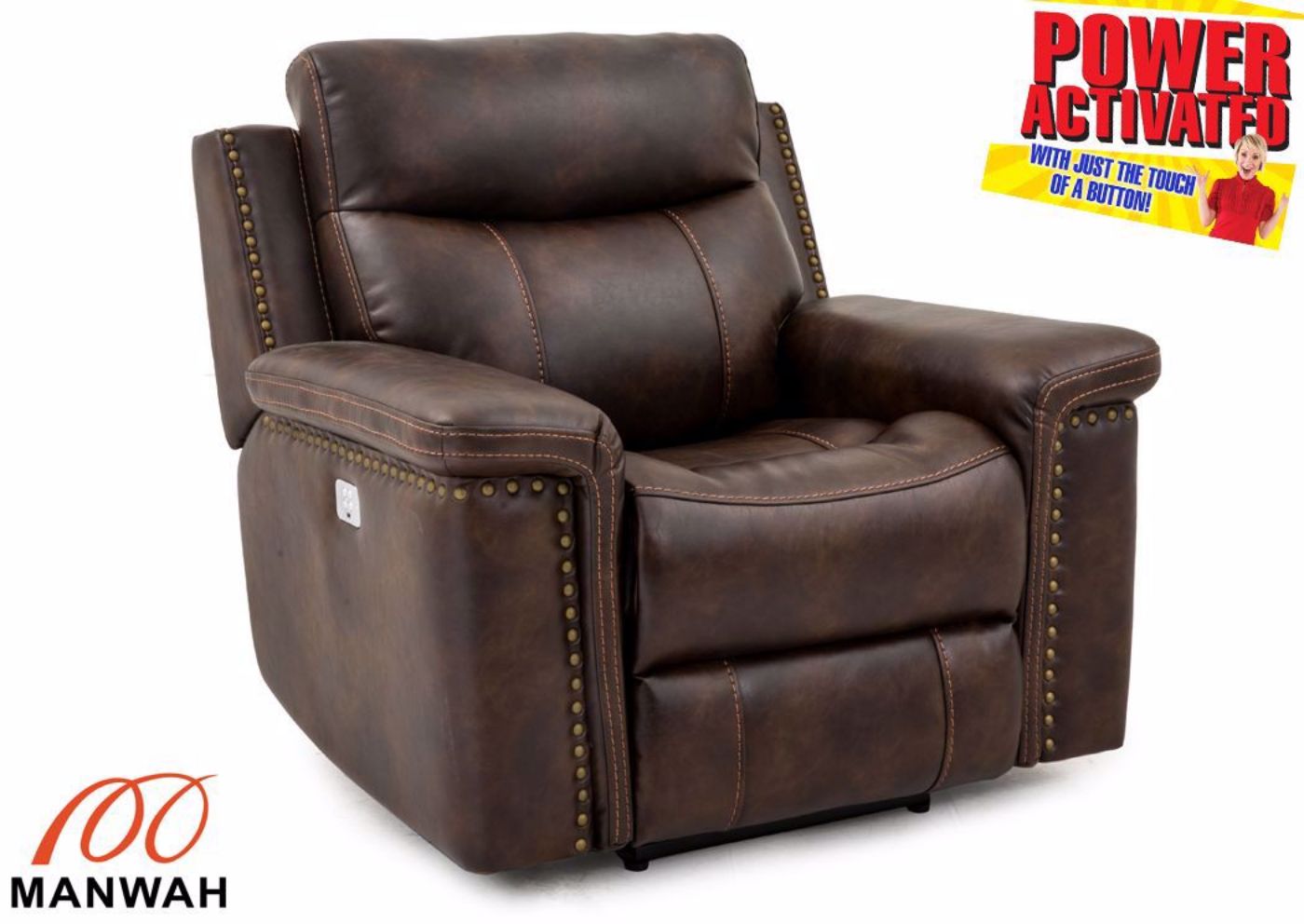 Picture of Phoenix POWER Recliner - Dark Brown