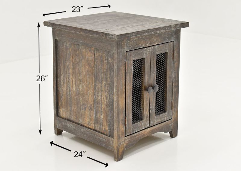 Dimension Details of the Rustic Brown Pueblo End Table by Vintage Furniture LLC | Home Furniture Plus Bedding