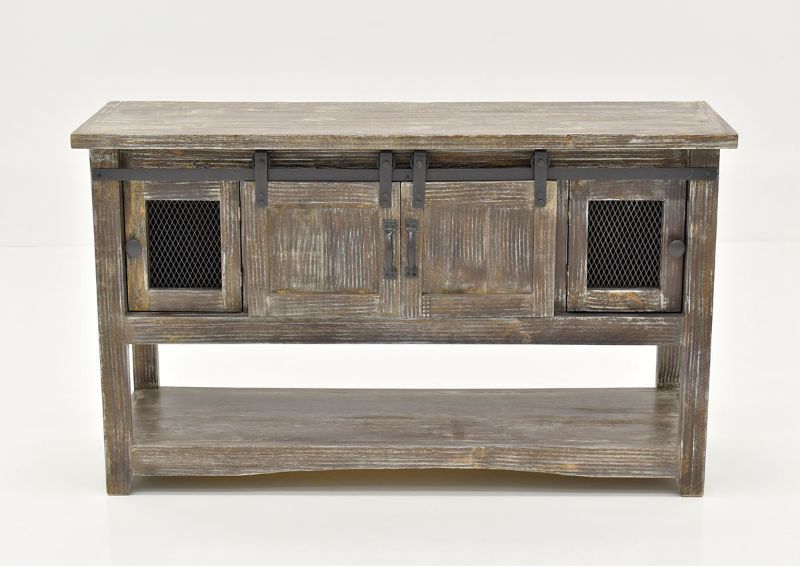 Front Facing View of the Rustic Brown Pueblo Sofa/Console Table by Vintage Furniture LLC | Home Furniture Plus Bedding