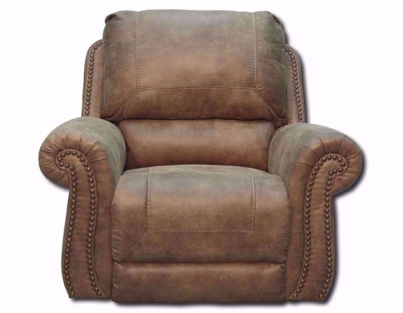 Front Facing  Larkinhurst Rocker Recliner by Ashley Furniture Covered in Brown Microfiber Upholstery | Home Furniture Plus Bedding