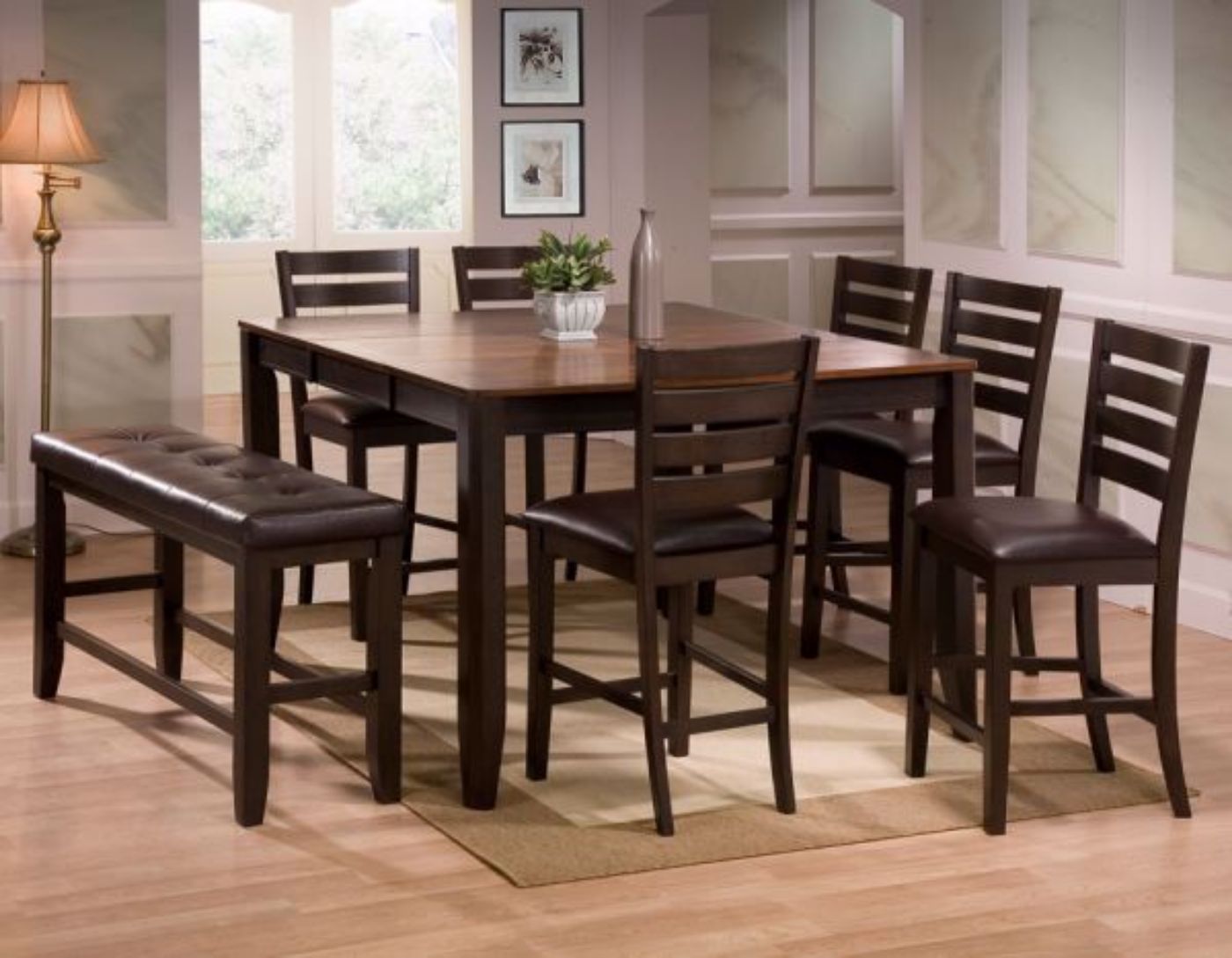 Picture of Rochester 7 Piece Bar Height Dining Set - Brown