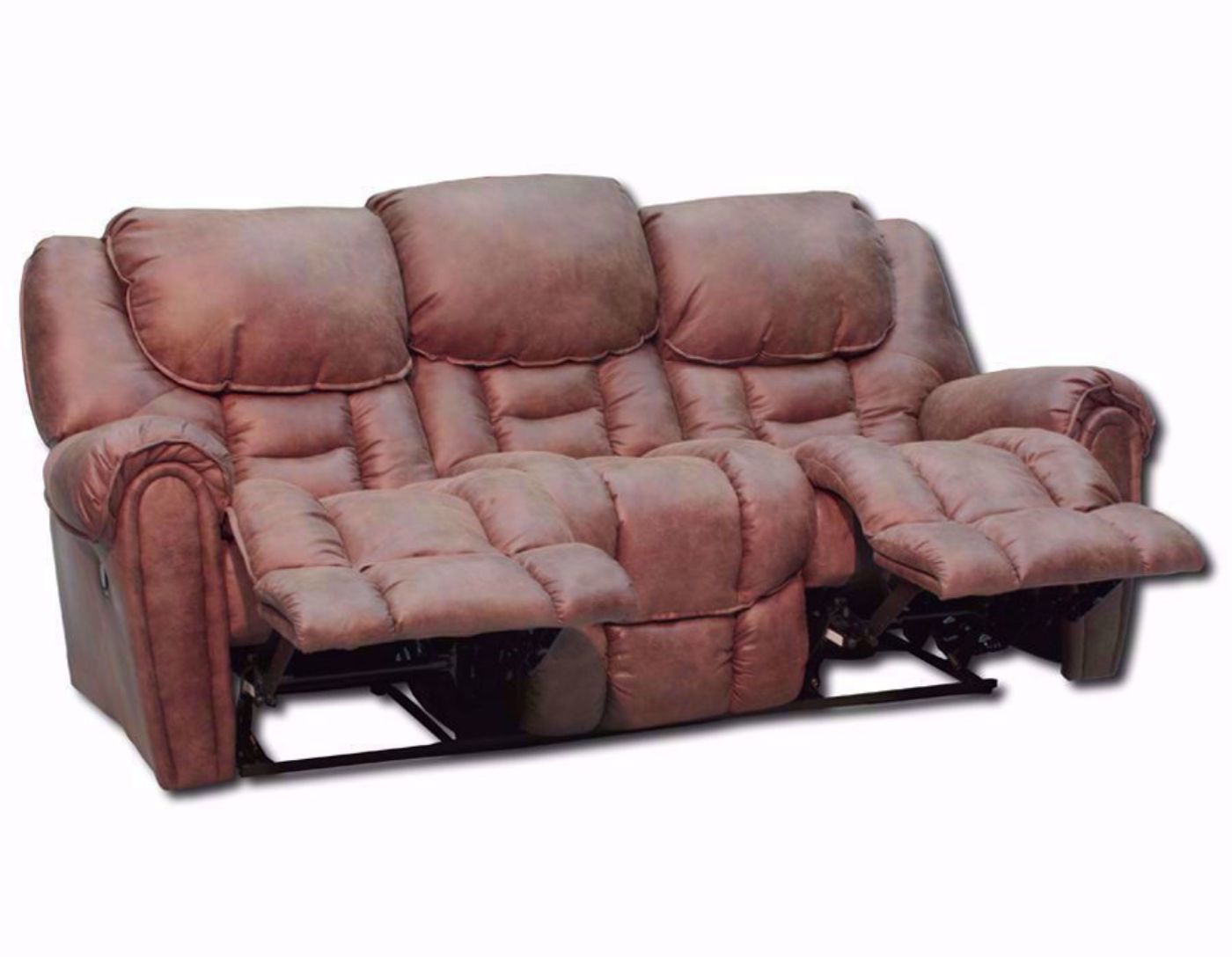 Mocha Brown Santa Monica Power Reclining Sofa by Homestretch at an Angle in the Reclined Position | Home Furniture Plus Bedding