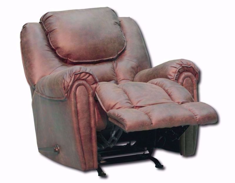 Mocha Brown Santa Monica Recliner by Homestretch at an Angle in the Reclined Position | Home Furniture Plus Mattress