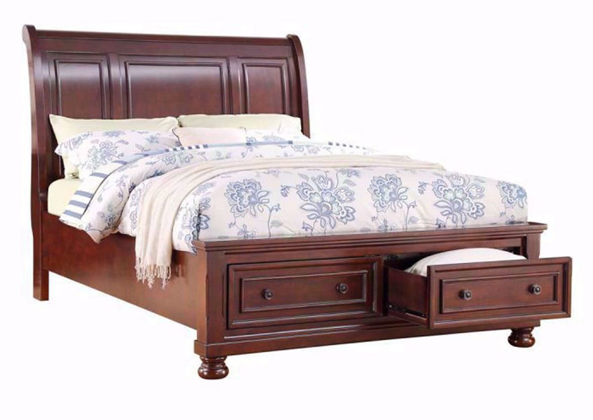 California King Size French Sophie Sleigh Bed, Brown