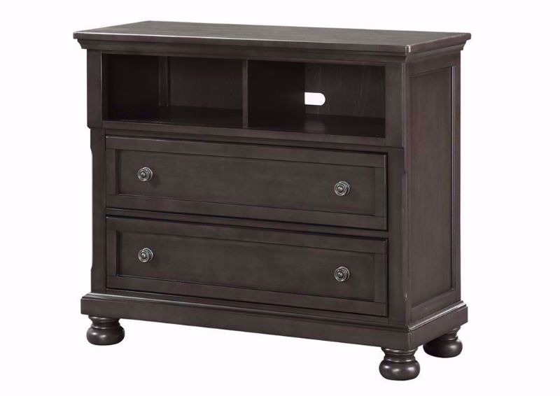 Dark Gray Sofia TV or Media Chest at an Angle | Home Furniture Plus Mattress