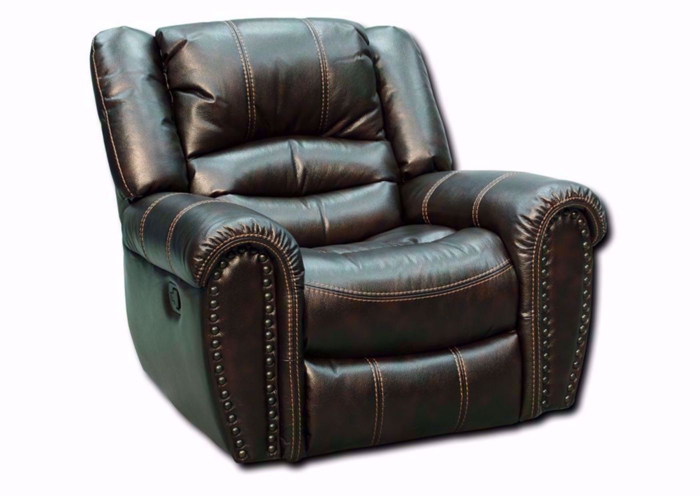 Dark Brown Torino Glider Recliner at an Angle | Home Furniture Plus Mattress