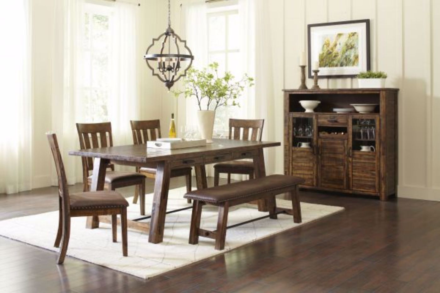 Picture of Cannon Valley 6 Piece Dining Table Set - Brown