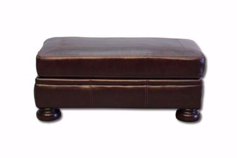 Banner Ottoman by Ashley Furniture with Brown Top Grain Leather Upholstery | Home Furniture Plus Bedding