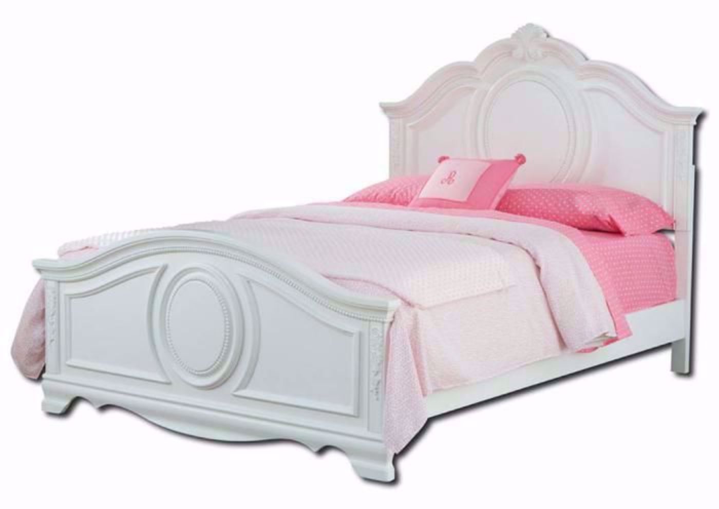 Bright White Jessica Full-Size Bed at an Angle | Home Furniture Plus Bedding