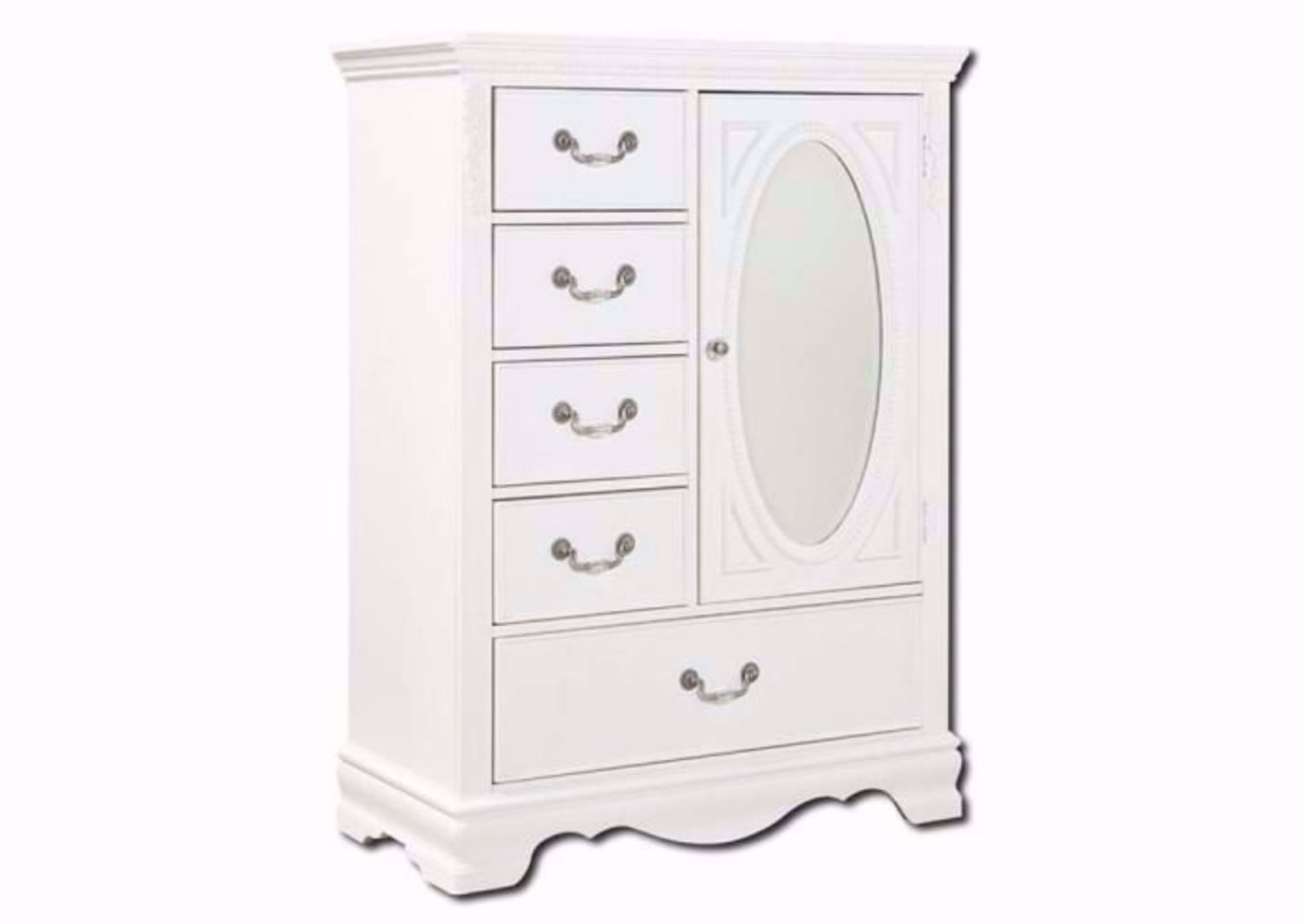 Crisp White Jessica Wardrobe at an Angle | Home Furniture Plus Mattress
