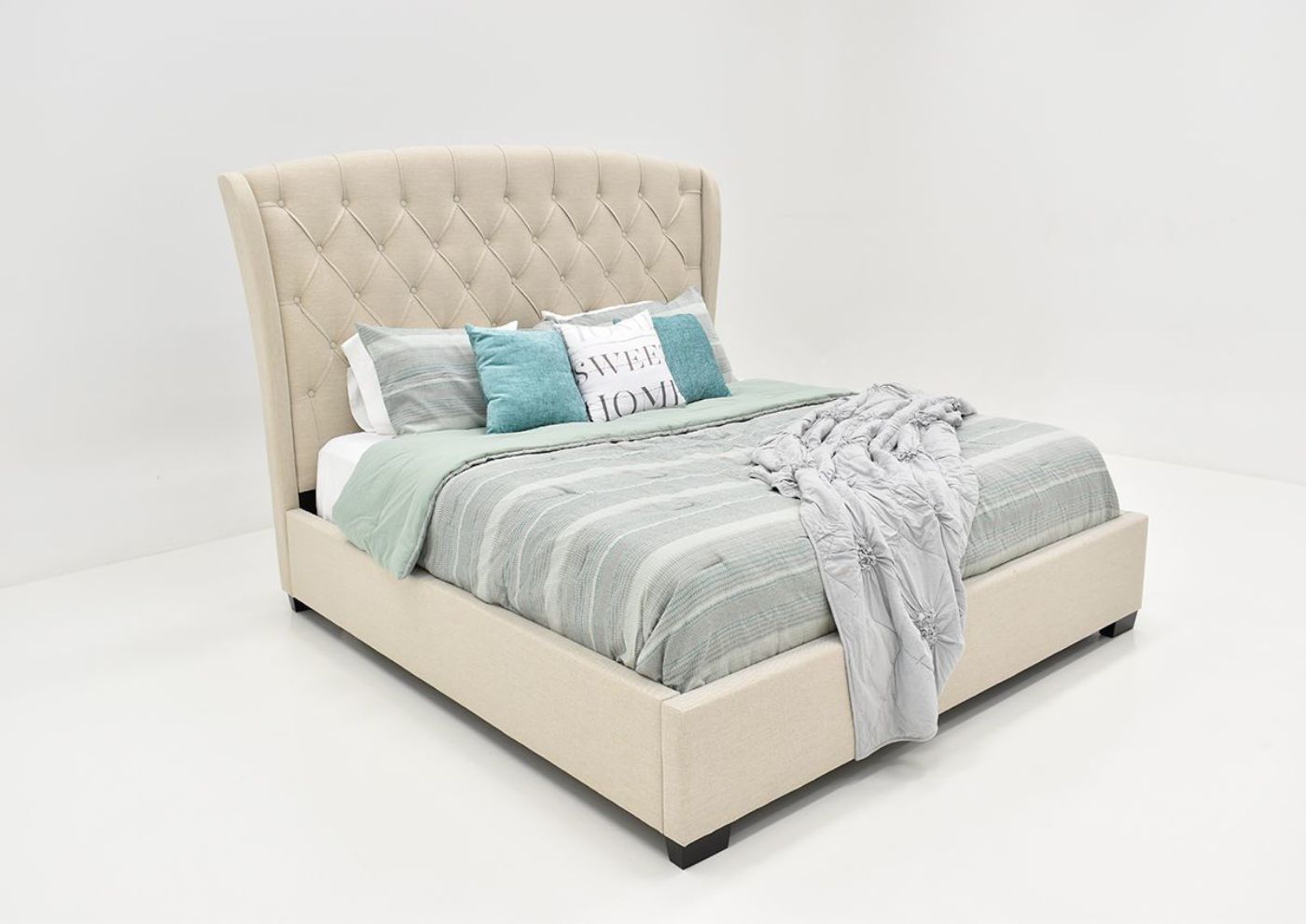 Picture of Kaitlyn  Upholstered King Size Bed - Taupe