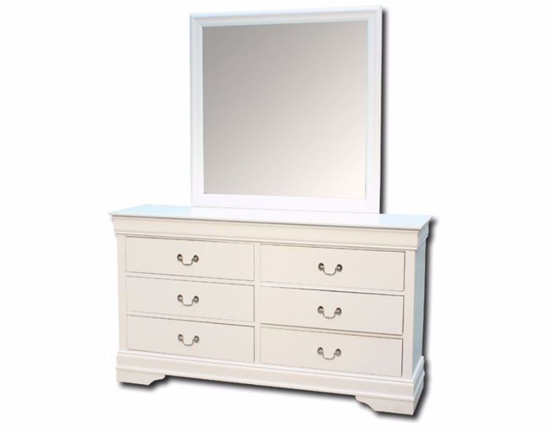 Picture of Louis Philippe Dresser with Mirror - White