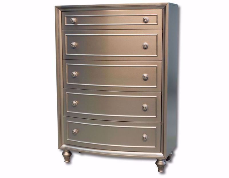 Champagne Chest of Drawers, Silver, Angle | Home Furniture Plus Mattress