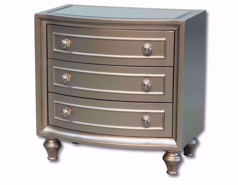 Champagne Nightstand, Silver, Angle | Home Furniture Plus Mattress