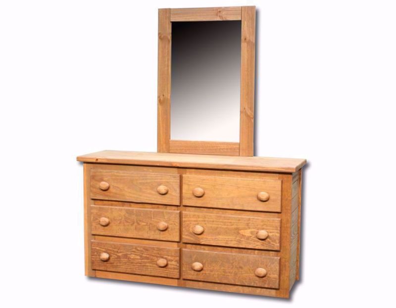 Light Brown Duncan Dresser with Mirror at an Angle | Home Furniture Plus Mattress
