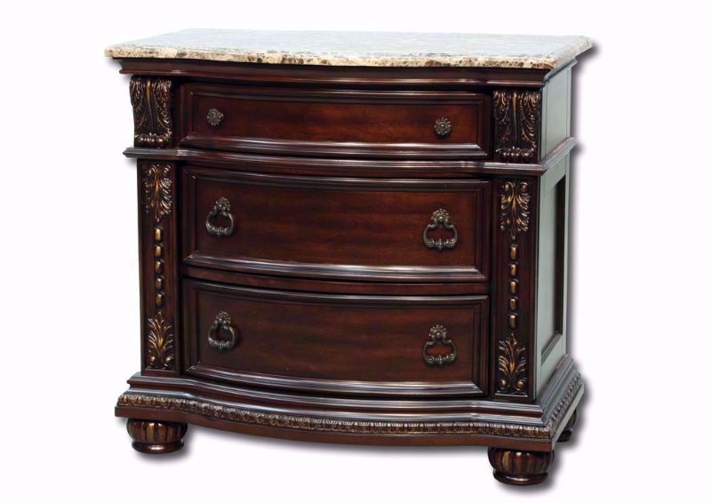 Slightly Angled View of the Stanley Nightstand with Dark Brown Finish | Home Furniture Plus Bedding
