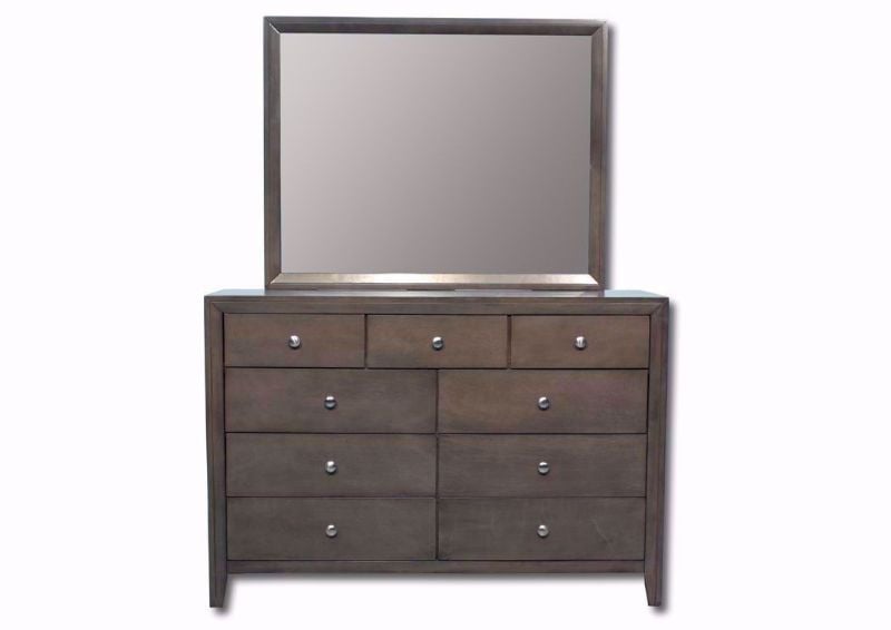 Warm Gray Marshall Dresser with Mirror Facing Front | Home Furniture Plus Mattress