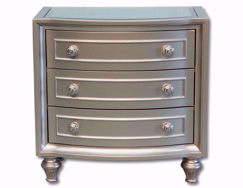 Champagne Nightstand, Silver, Front Facing  | Home Furniture Plus Mattress