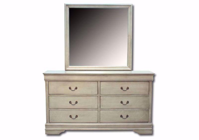 Louis Philippe Grey Dresser and Mirror Lake Charles Furniture