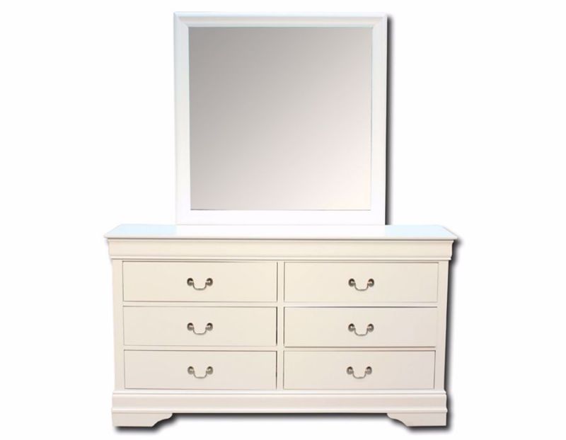 Picture of Louis Philippe Dresser with Mirror - White