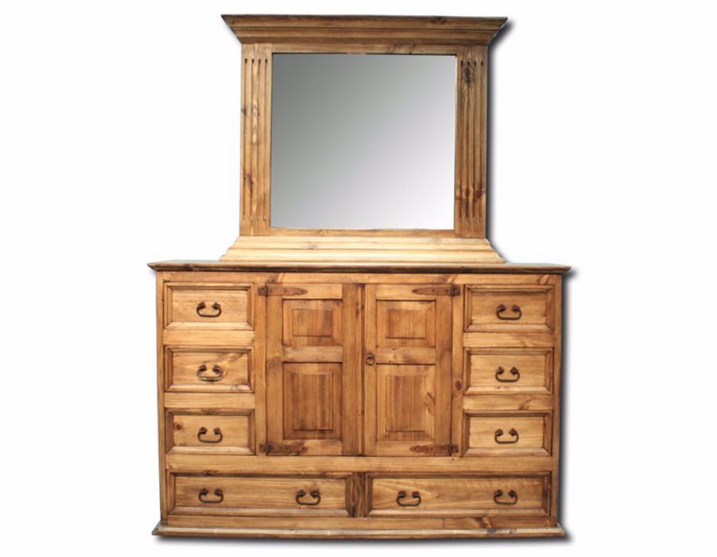 Picture of Vintage Rustic Dresser with Mirror - Light