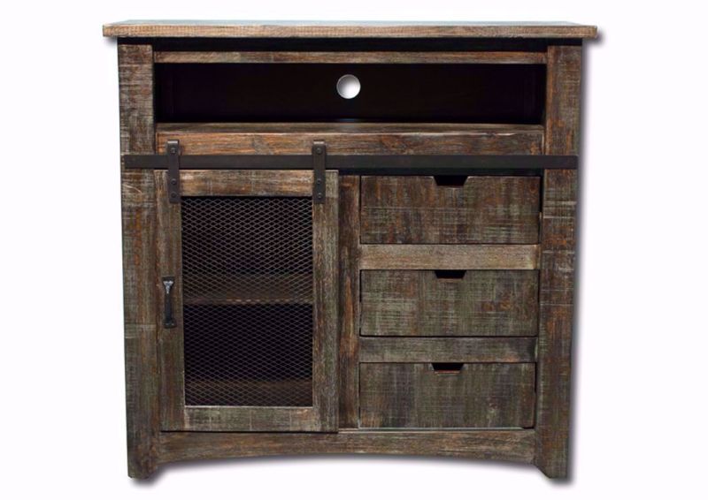 Distressed Brown Canyon TV Chest Facing Front | Home Furniture Plus Mattress