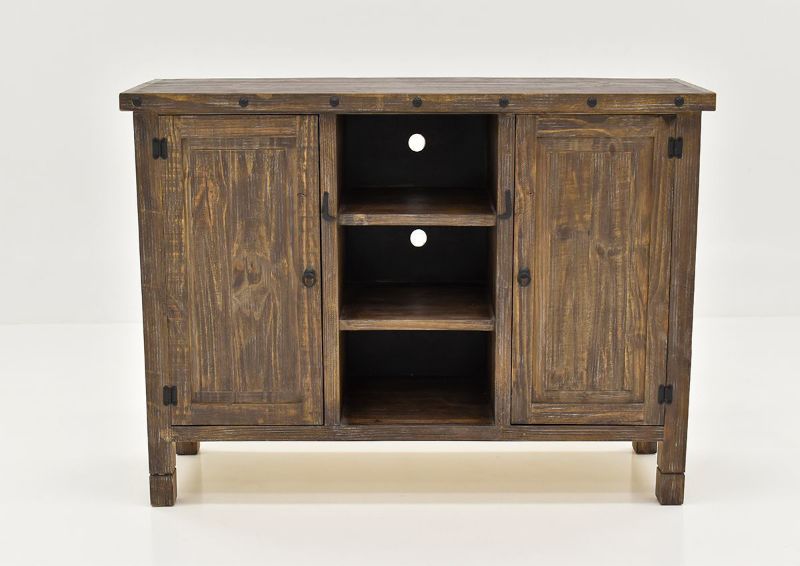 Front Facing View of the Mason Buffet Cabinet in Barnwood by Vintage Furniture | Home Furniture Plus Bedding